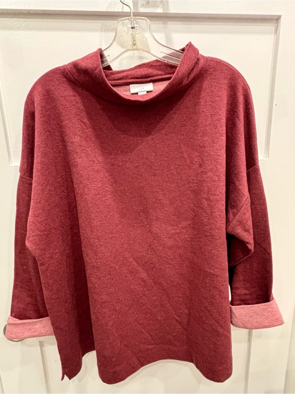 J. Jill Relaxed Cowl Neck Sweater in Berry